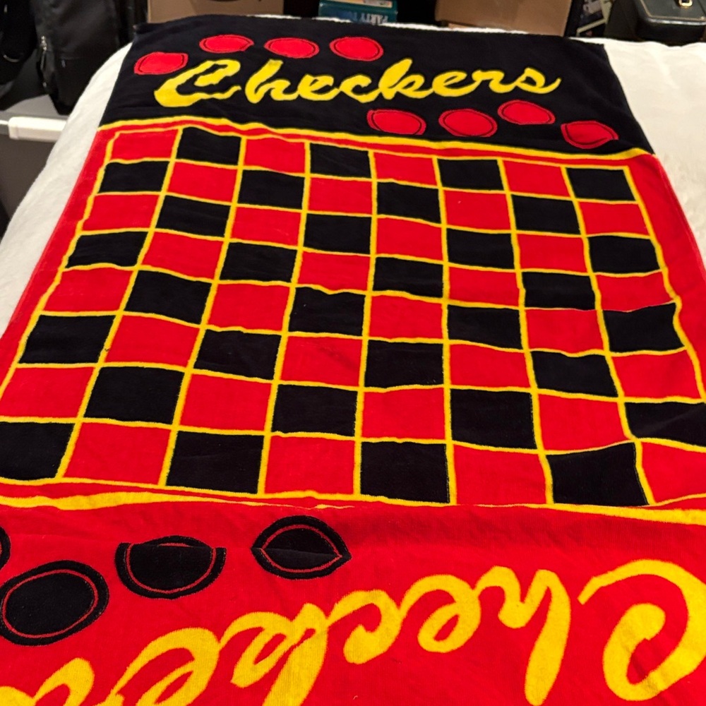Checkers Game Blanket in Red and Black